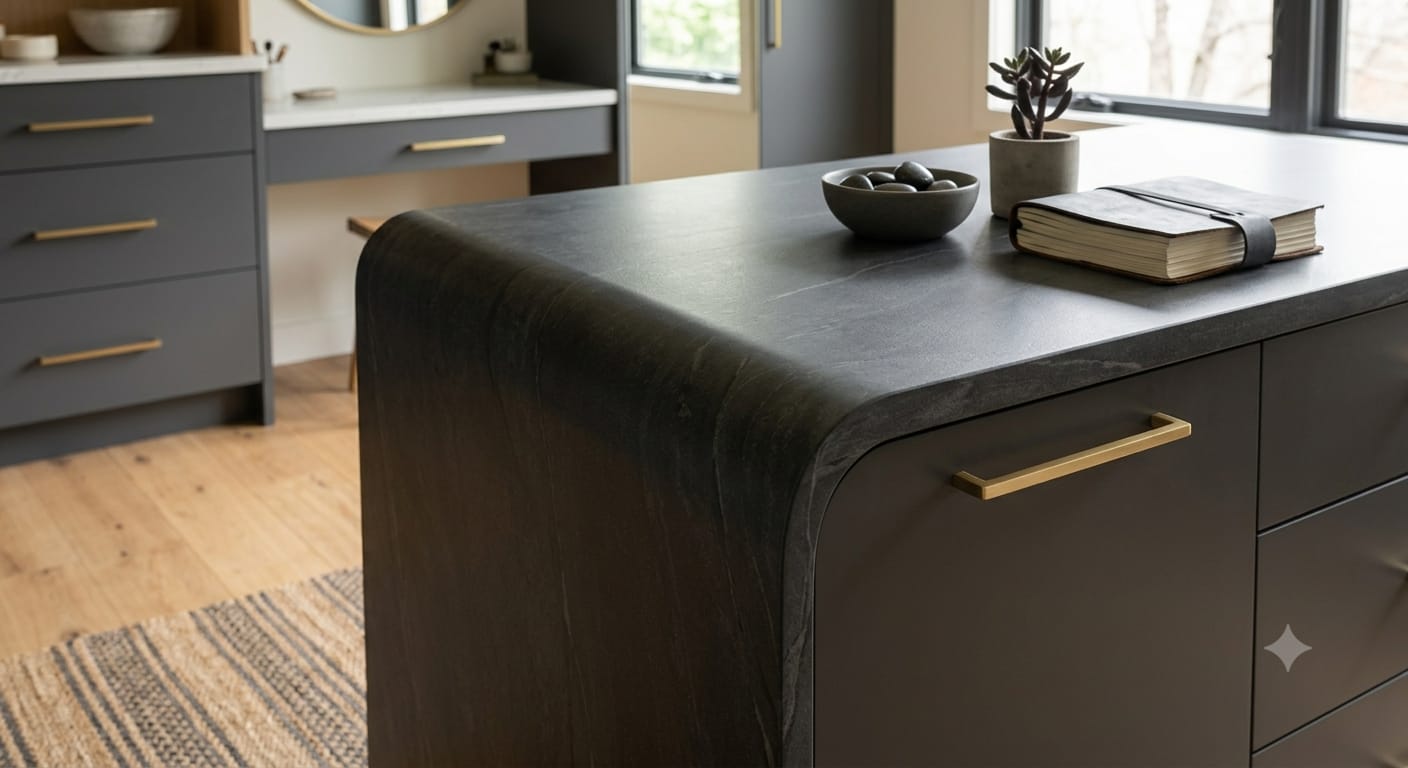 Waterfall counter detail by Easy Fit Interiors